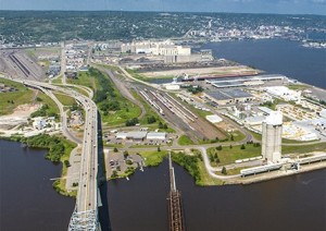 Aerial view of Port of Duluth